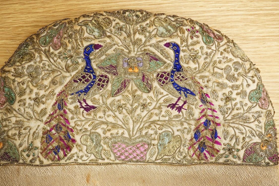 An Indian metallic thread tea cosy-33cm wide at base